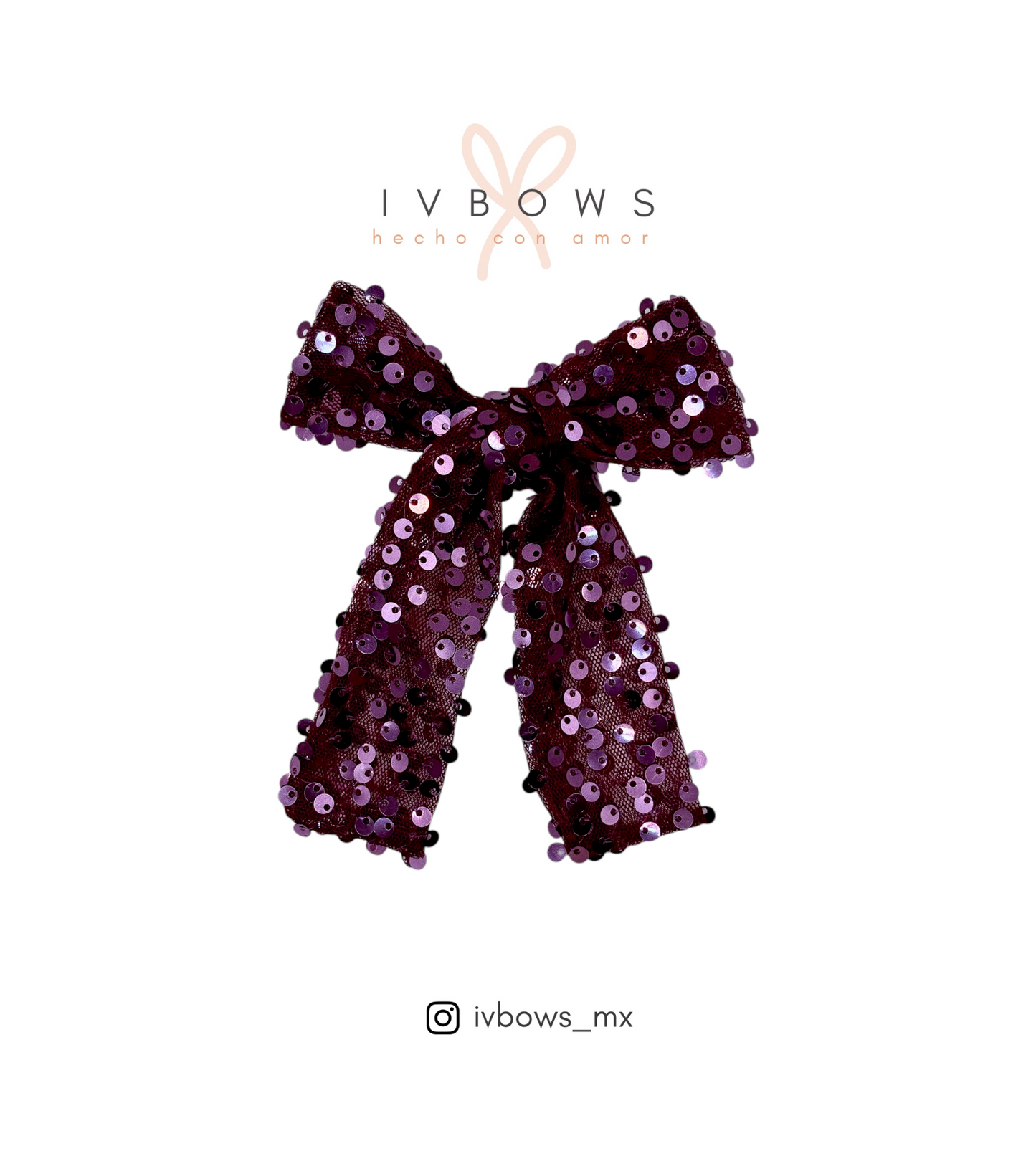 Lazo lentejuelas uva