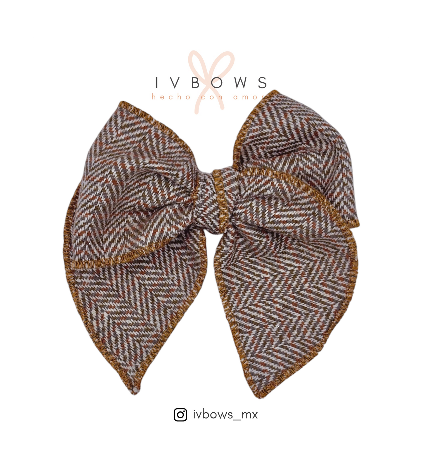 Orilla bordada Cheviot tonos cafe