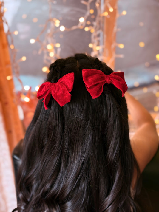 Par de moños velvet medianos
