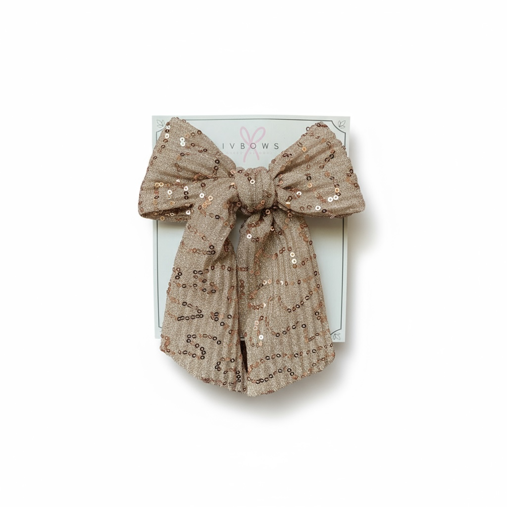 Moño Dorado lentejuelas