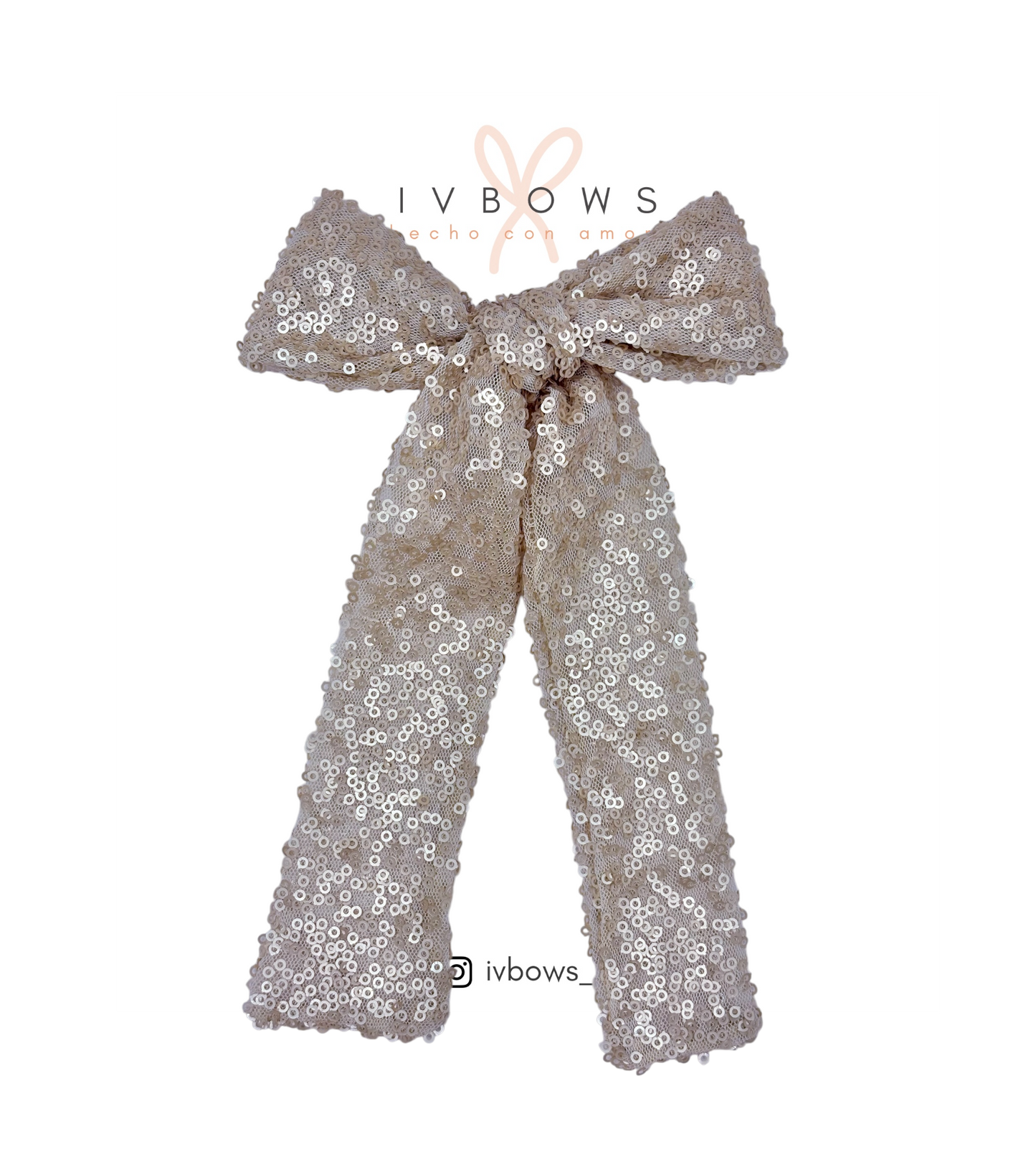 Lazo lentejuela dorado mate