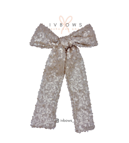 Lazo lentejuela dorado mate