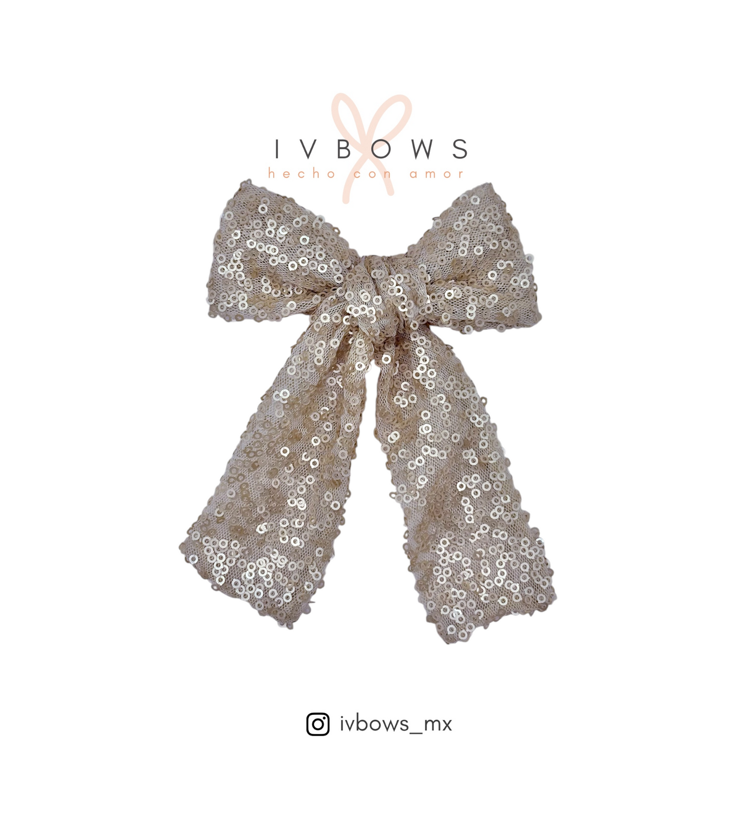 Lazo lentejuela dorado mate