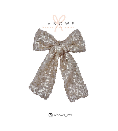 Lazo lentejuela dorado mate