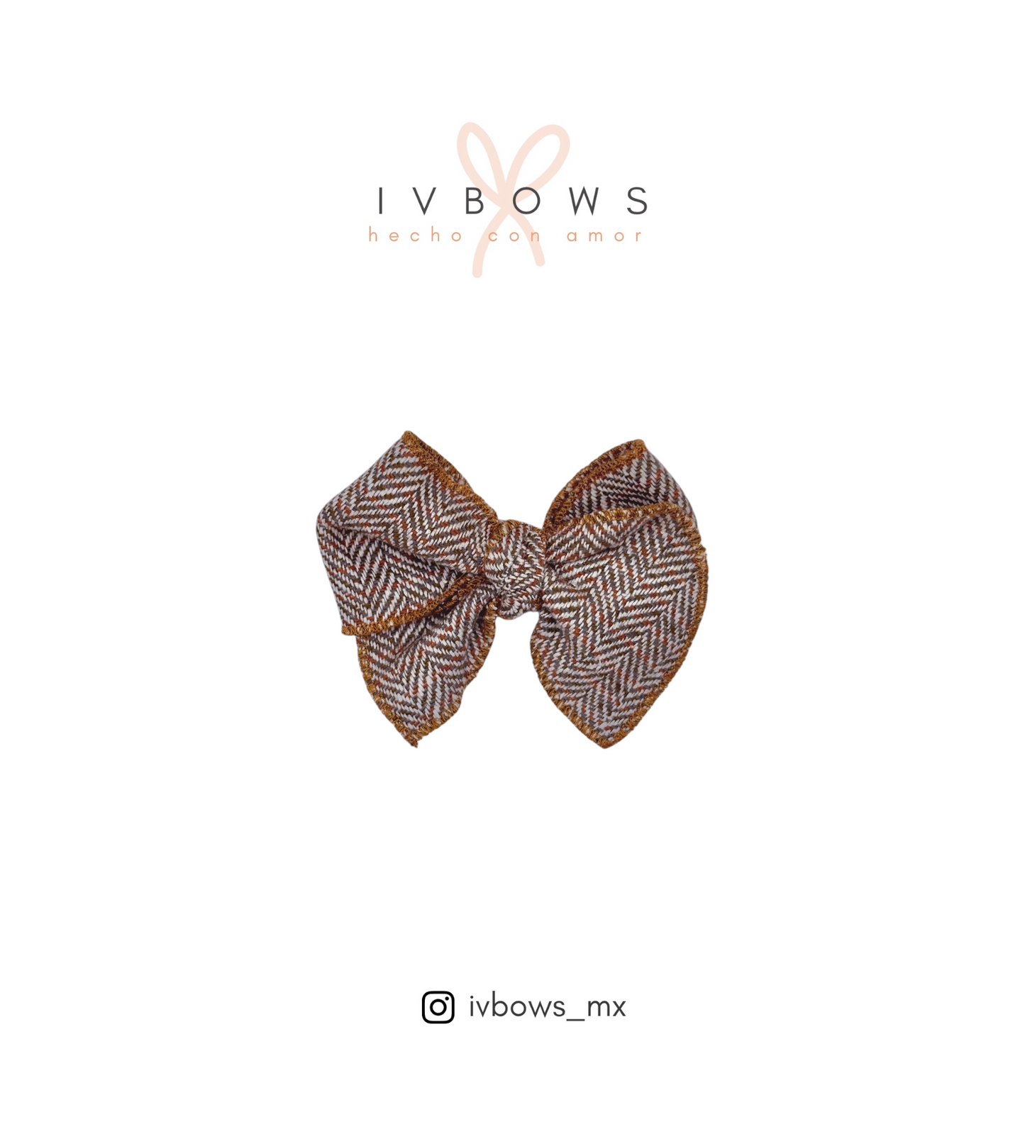 Orilla bordada Cheviot tonos cafe