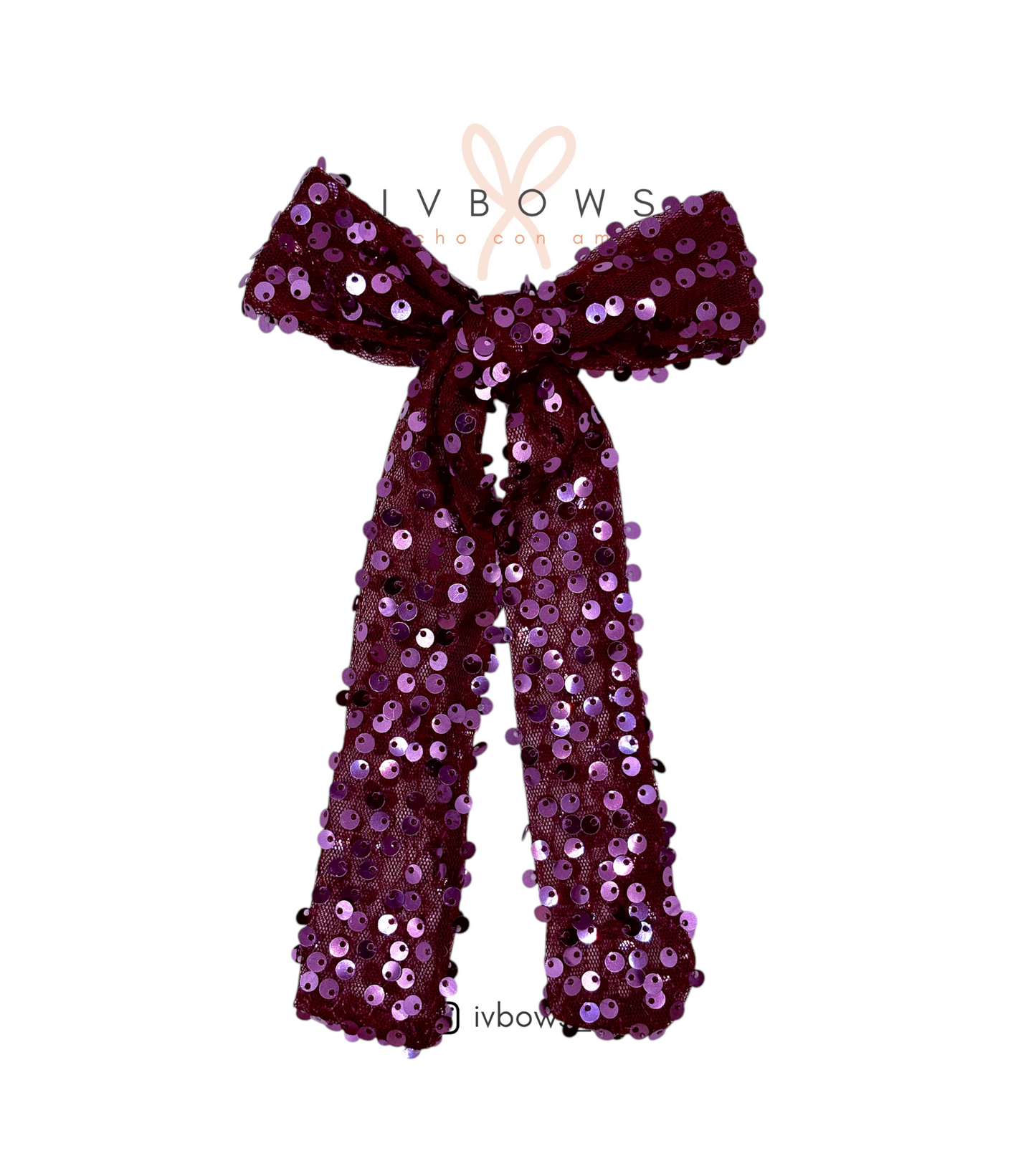 Lazo lentejuelas uva