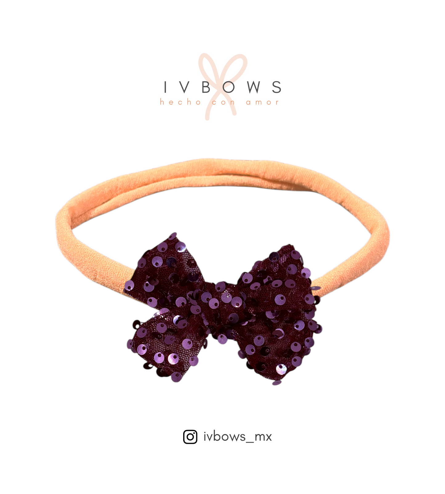 Lazo lentejuelas uva