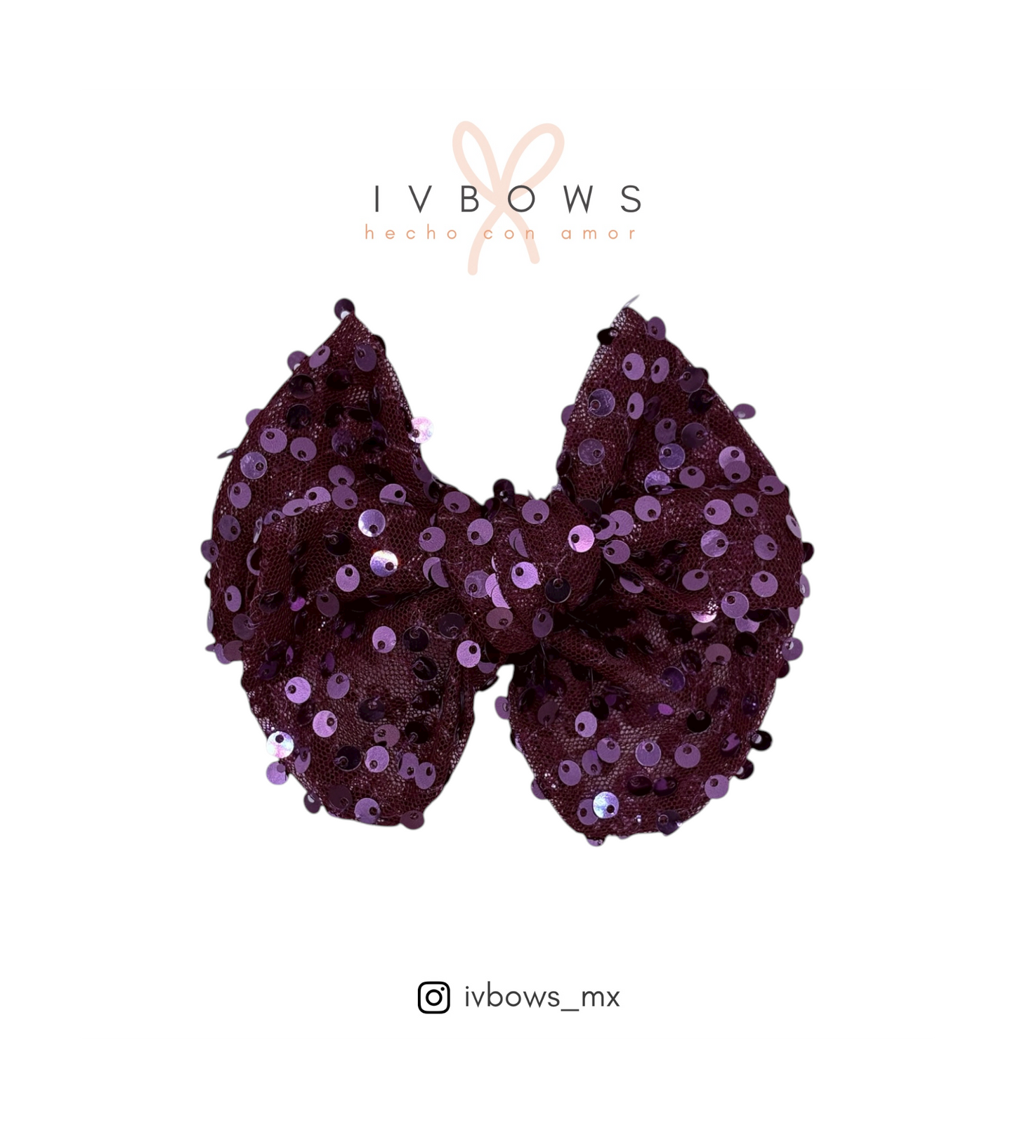 Moño clásico lentejuelas uva