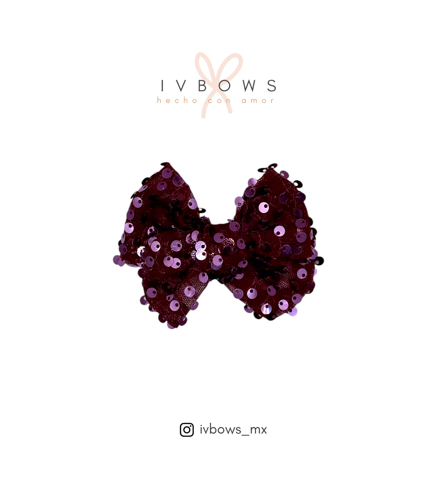 Moño clásico lentejuelas uva