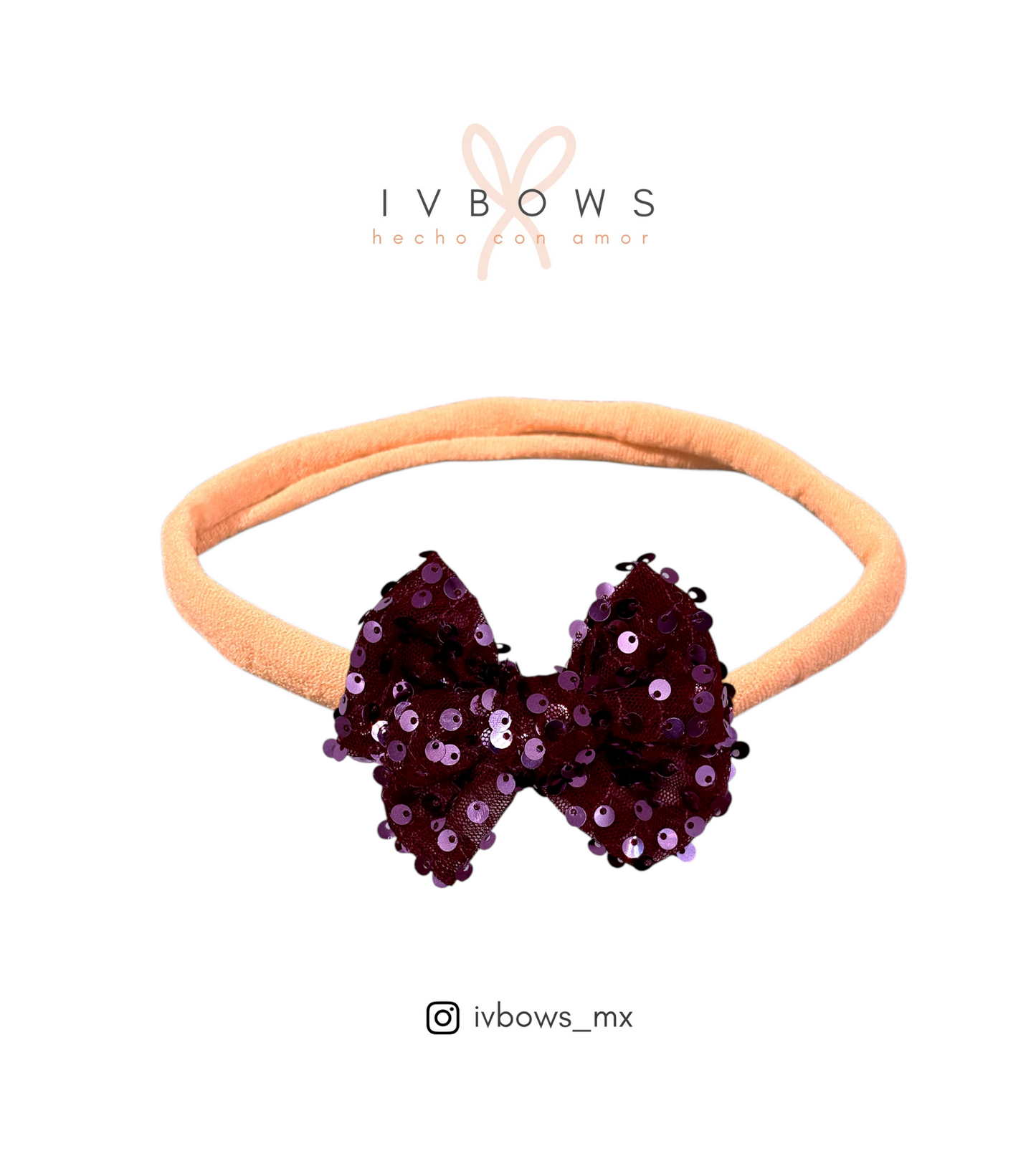 Moño clásico lentejuelas uva