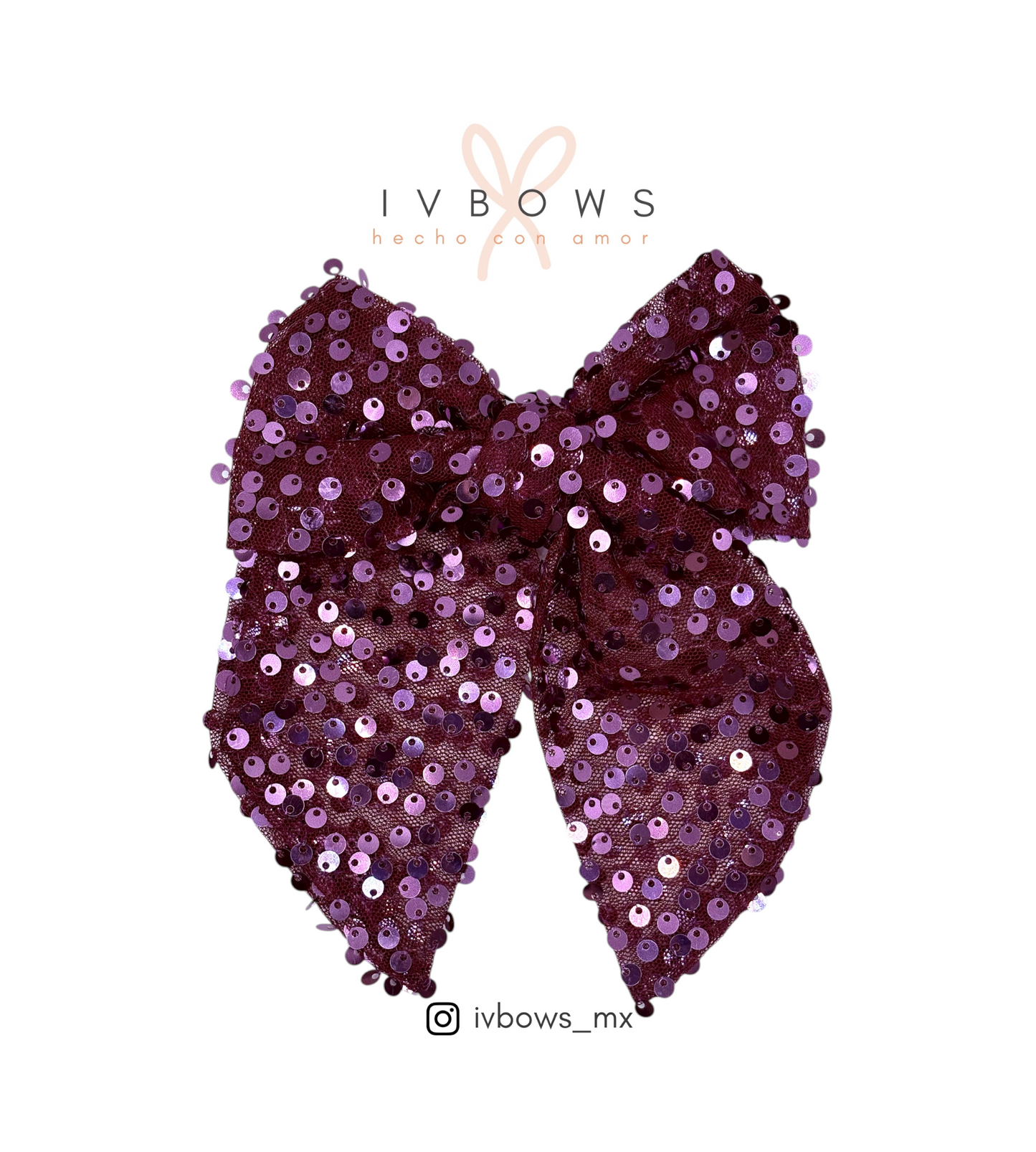 Moño clásico lentejuelas uva