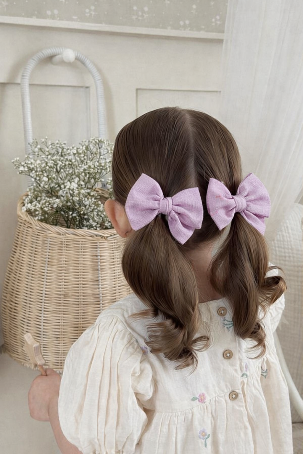 Pigtails Lino Foil (Rosa bebe)