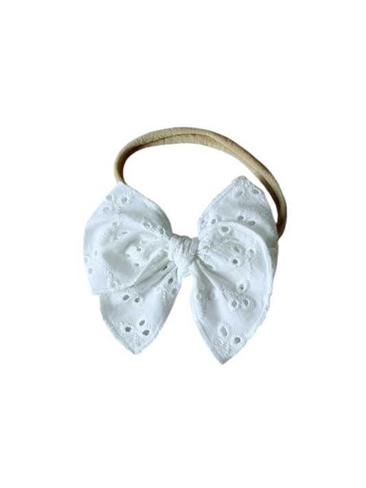 Embroidered white medium