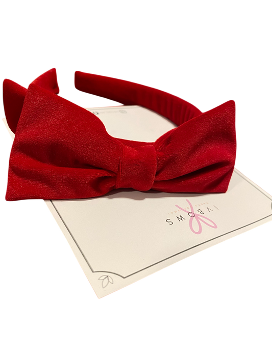 Diadema de terciopelo rojo