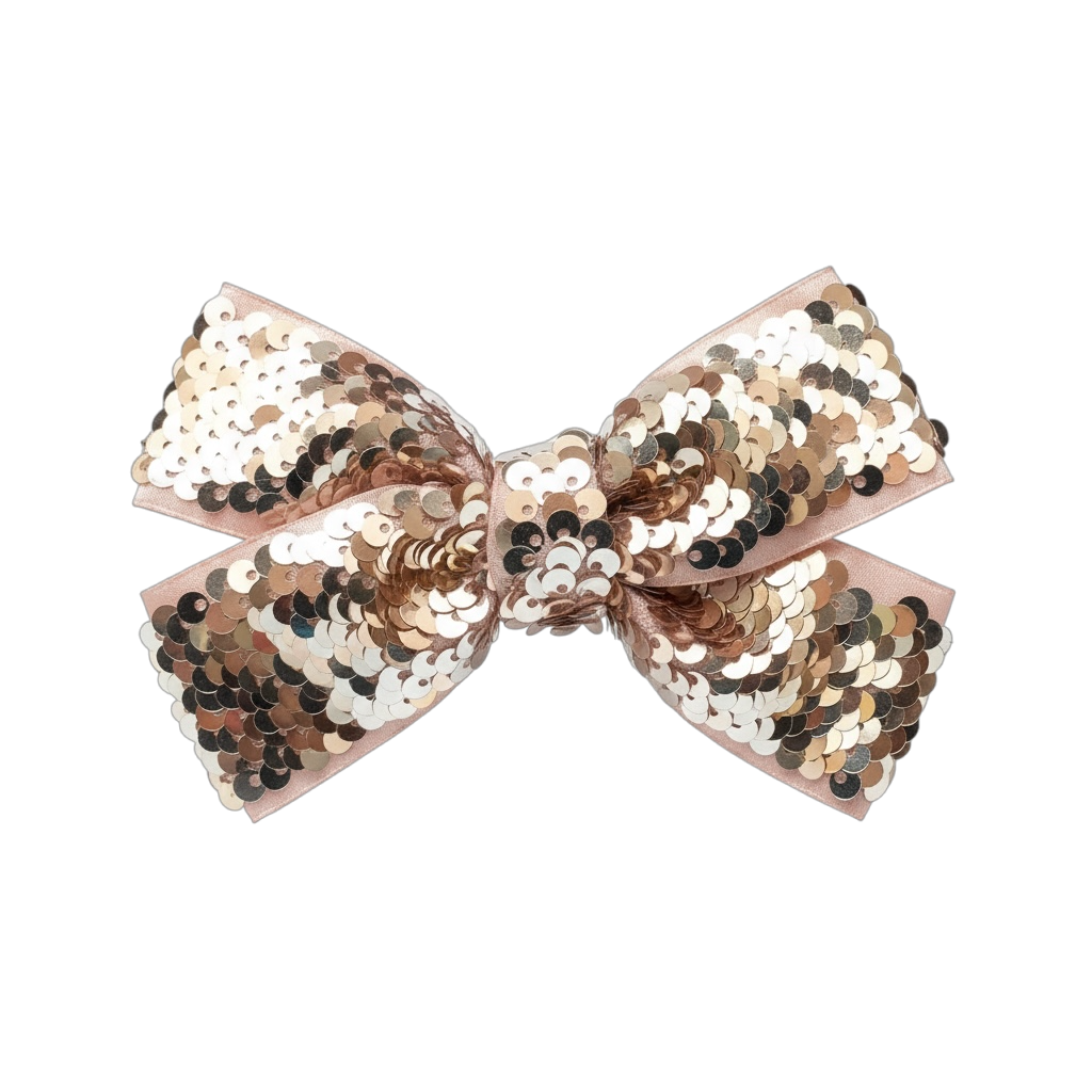 Moño Bicolor lentejulas Mediano